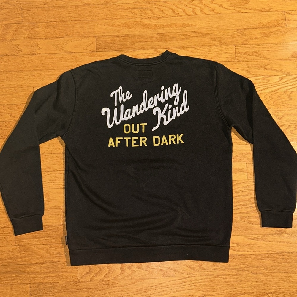 BRIXTON WANDERING CREWNECK LONGSLEEVE SWEATSHIRT BLACK MENS LARGE
